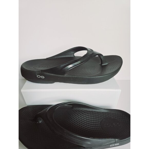 OOFOS OOlala Black Flip Flop Sandals Slip On Comfort Arch Support Women Shoes 11 - Picture 4 of 10